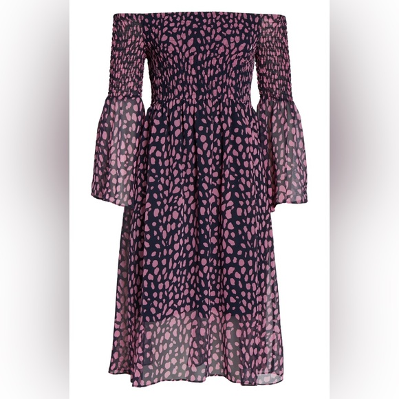 Sam Edelman Smocked Off the Shoulder Dress, NWOT - Picture 4 of 5